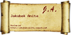Jakubek Anita névjegykártya